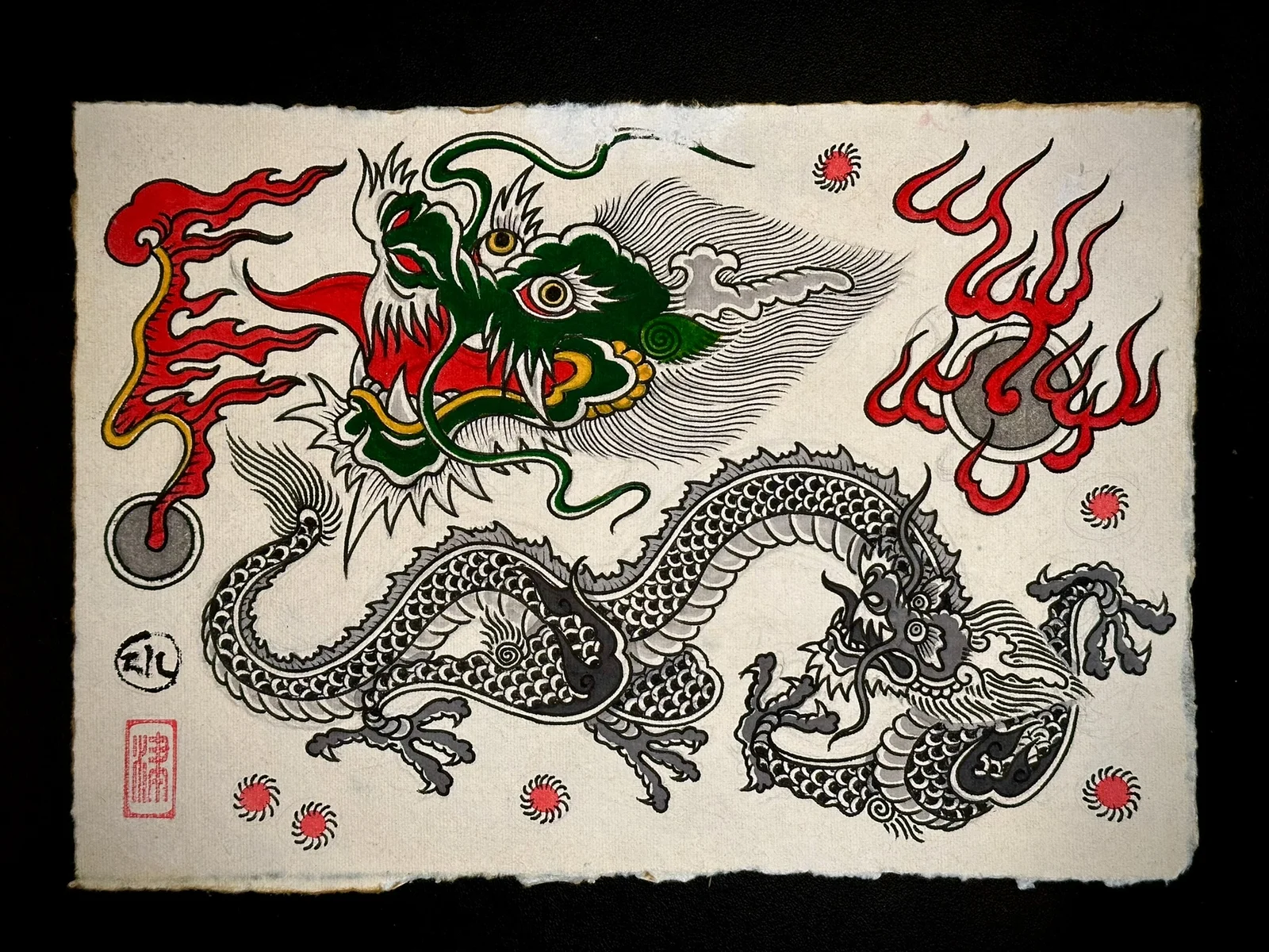 Dragon & red flames — Seongjin Kim, 2025